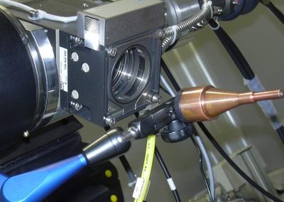 Laser welding optics with adjustable nitrogen nozzle mounted on angular positioning table